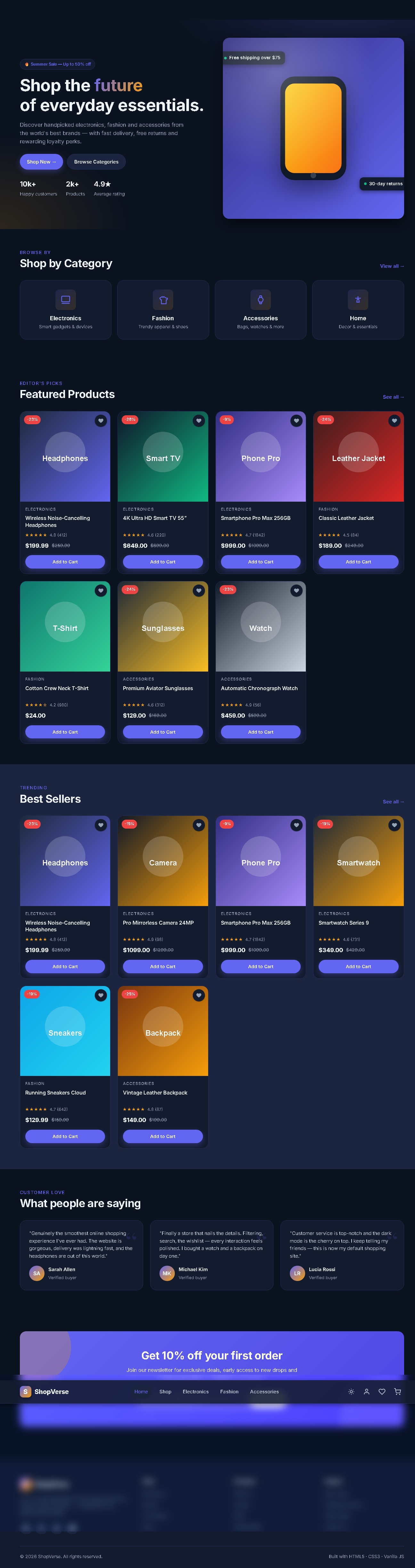 ShopVerse Electronics Category Page